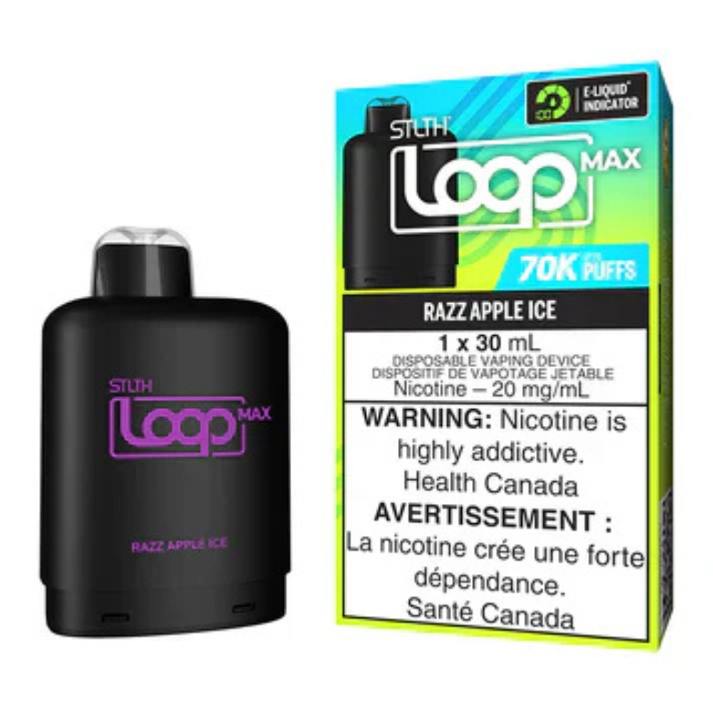 STLTH 70k Loop Max Pre-filled Vape Pod - Razz Apple Ice | STLTH | Same-day GTA vape delivery