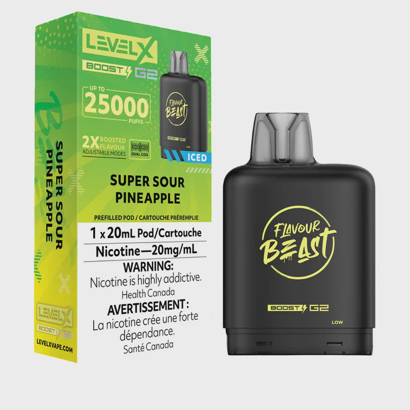Level X Flavour Beast Boost G2 - Super Sour Pineapple | Level X FB Boost G2 | Same-day GTA vape delivery