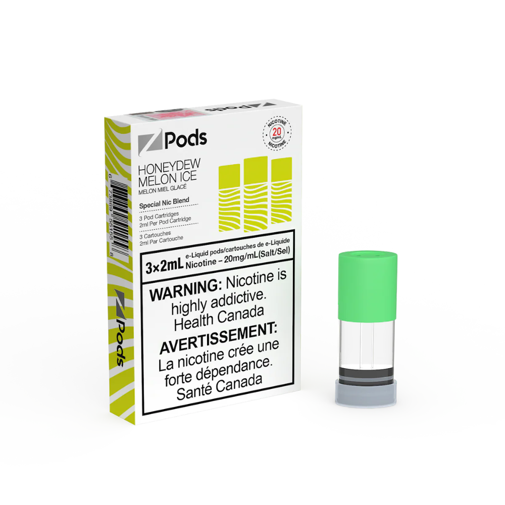 Z Pods 3 x 2mL Pods 400 Puffs - Honeydew Melon Ice vape pods