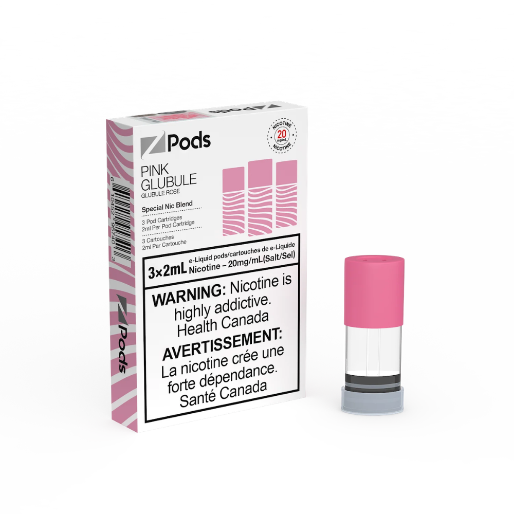 Z Pods 3 x 2mL Pods 400 Puffs - Pink Glubule vape pods